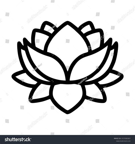 Water Lily Clipart Black White Stock Vector Royalty Free 2175361927