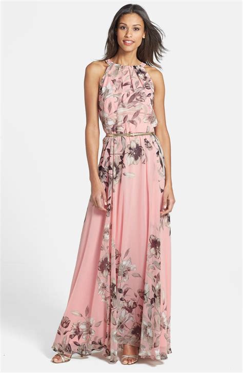 Eliza J Belted Chiffon Maxi Dress Regular And Petite Nordstrom