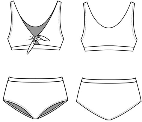 Vernazza Two Piece Bikini The Foldline Swimsuit Pattern Sewing Two