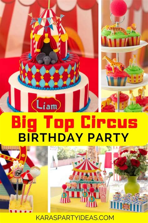 Circus Themed Birthday Party With Cupcakes And Cakes