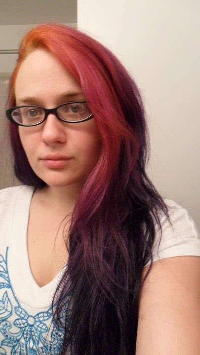 Ombre Faded Hair Dye In Orange Pink And Purple From Roots To Tips