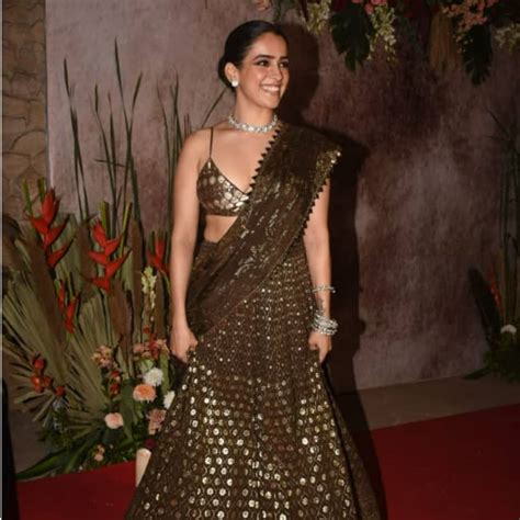 Sanya Malhotras Brown Lehenga With Hot Sequined Bralette Is A
