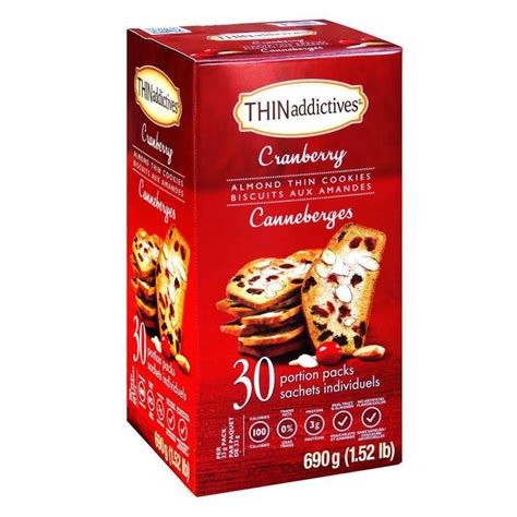 Thin Addictives Cranberry Almond Thins 30 X 23 G Deliver Grocery