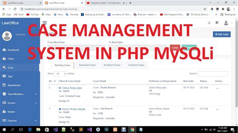 Case Management System In Php Mysqli Source Code Youtube