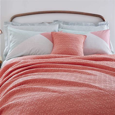 Quilted Coral Bedspread Dunelm Would Look Lovely Against A Dark Grey