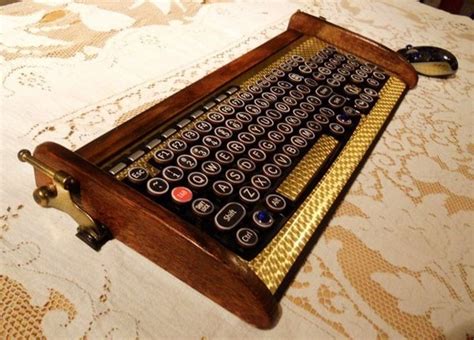 Keyboard Mouse Combo Antique Looking Victorian Styling Steampunk