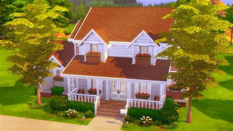 Base Game Suburban Home The Sims 4 Speed Build Youtube
