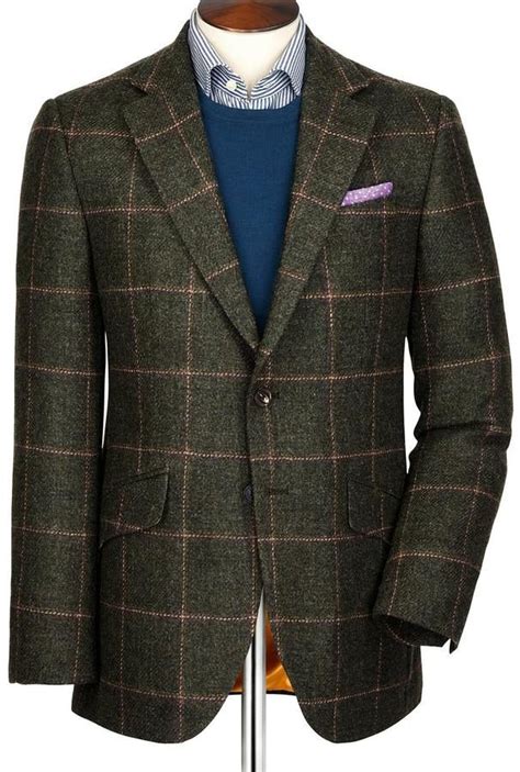Green Windowpane Pennine Tweed Classic Fit Jacket Charles Tyrwhitt