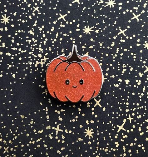 Pumpkin Enamel Pin Halloween Pin Cute Jack O Lantern Etsy Halloween