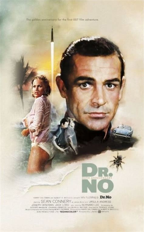 The Movie Poster For Dr No Is Shown With An Image Of A Man And Woman