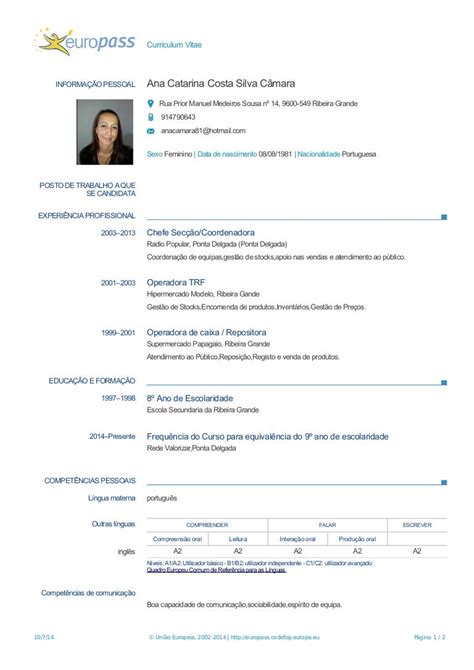 Europass The Europass Cv Is A Cv Structured With A Layout And Format