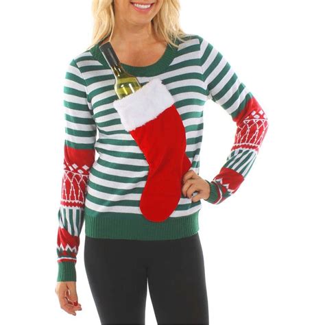 New Arrivals Casual Merry Christmas Striped Print Red Long Sleeve Women