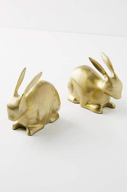 Anthropologie Gilded Bunny Bookends Bookends Decorative Bookends