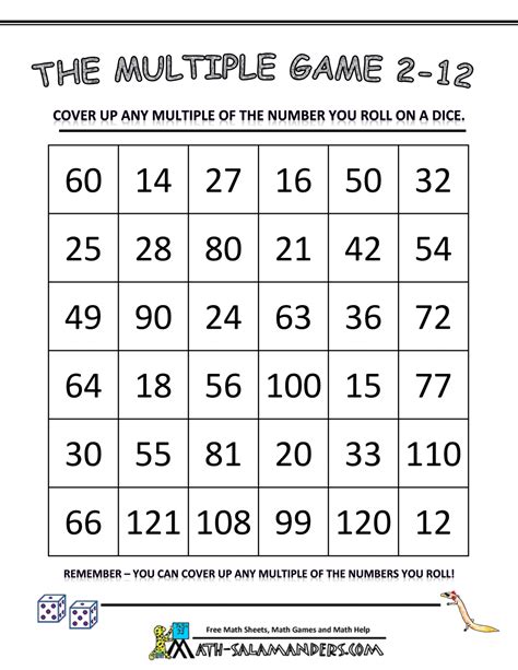 Free interactive exercises to practice online or download as pdf to print. Multiplication Math Games
