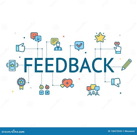 Feedback Concept With Color Thin Line Icon Vector Stock Vector Illustration Of Rating Color
