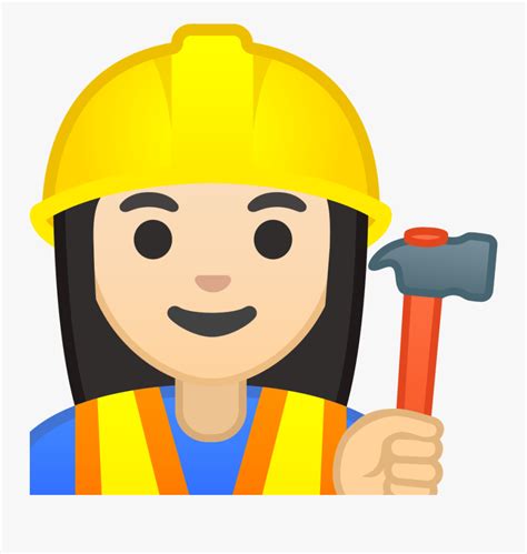 Woman Construction Worker Light Skin Tone Icon Work Construction