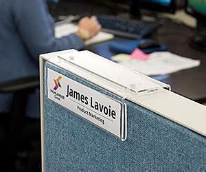 Cubicle Name Plate Hangers Clear Acrylic Card Slots For Offices