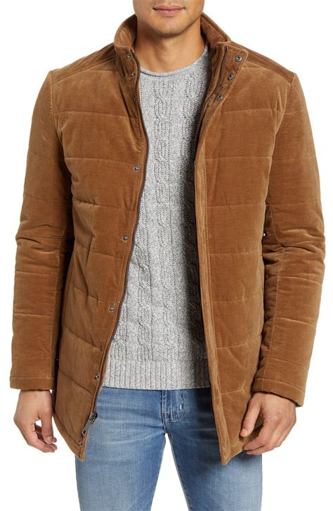Cardinal Of Canada Mason Classic Fit Quilted Corduroy Jacket In Tobacco