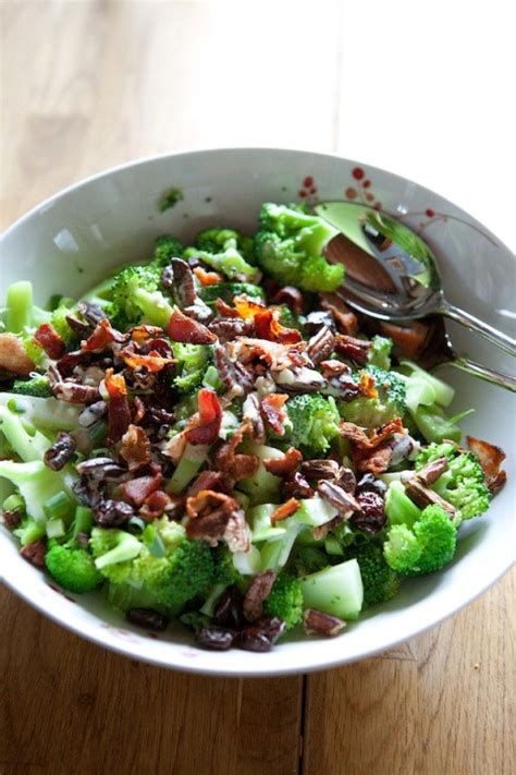 Place broccoli in a food processor and pulse a few times to give it a rough chop (if you don't own a food processor, do as i did and thinly slice the broccoli). Broccoli salad with bacon and pecans recipe | Eat Your Books