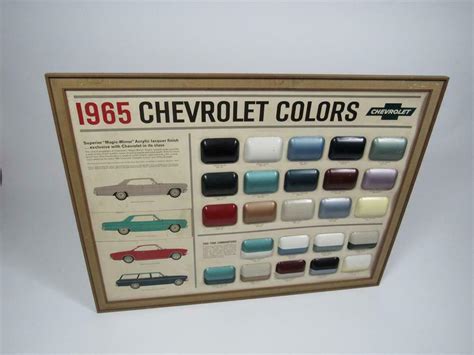 Seldom Seen 1965 Chevrolet Colors Showroom Sales Color Displa