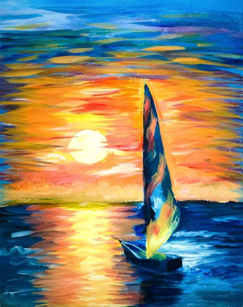 Impressionist Acrylic Sail Boat Painting By Rachael Jackson Sailboat