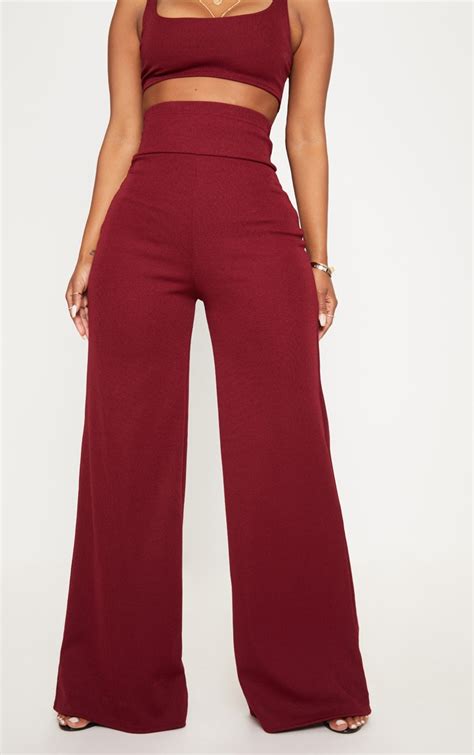 Shape Burgundy Bandage Extreme Pants Prettylittlething Aus