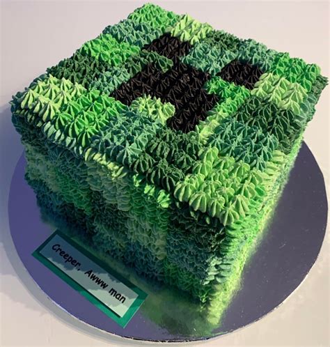 reddit baking thought i d share this buttercream creeper head cake i made [oc] minecraft