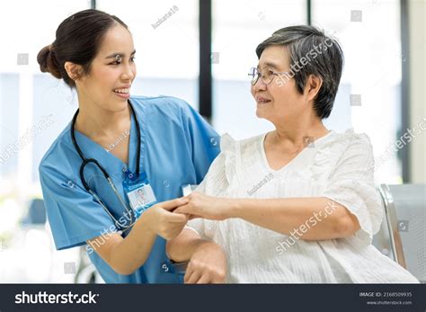 Nurse Take Care Elderly Patient Hospital Stock Photo 2168509935