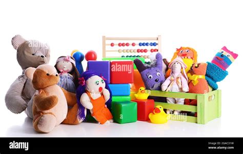 Pile Of Toys Isolated On White Stock Photo Alamy