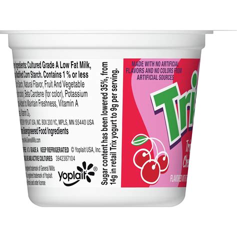 Yoplait Trix Gluten Free Yogurt Single Serve Cup Triple Cherry 48 Ct