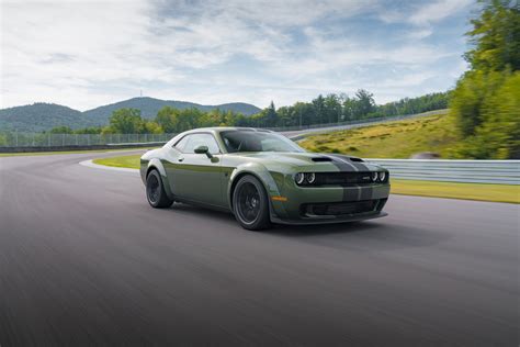 Green Dodge Challenger Hellcat Redeye Driving The Track 2048x1360