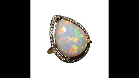 Large Welo Ethiopian Opal And Diamond Ring Flashopal Youtube
