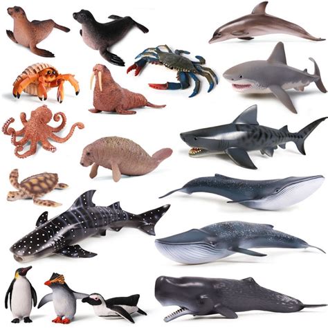 8pcs Ocean Animals Figure Sea Creature Model Toys Dolphin Turtle Whale