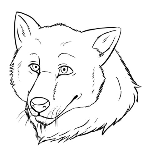 One color, with an inky and calligraphic effect. Wolf head lineart by NinjaDingo on DeviantArt
