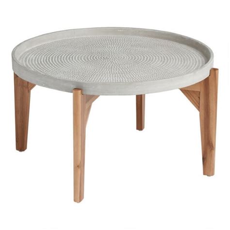 Dorothy Large Round Gray Dotted Outdoor Coffee Table