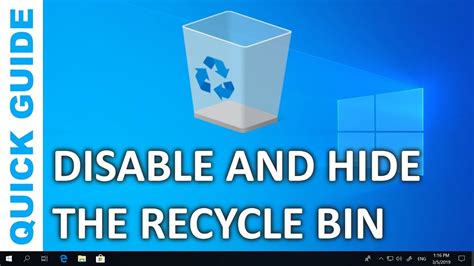 How To Disable And Hide The Recycle Bin In Windows 10 Youtube