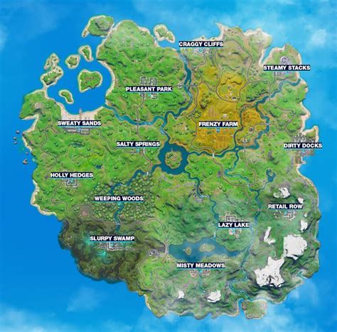 Fortnite Map Chapter 2 Season 1 New Map All Cities Localities Fond D