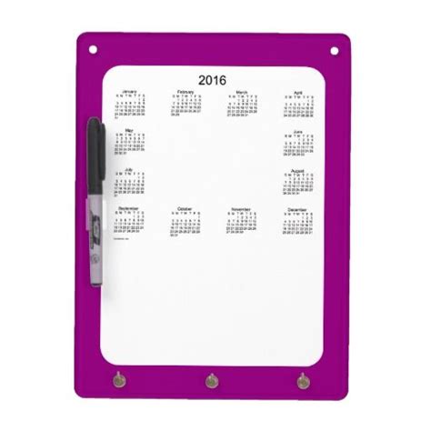 2016 Purple Calendar By Janz Dry Erase Board Dry Erase Calendar Dry