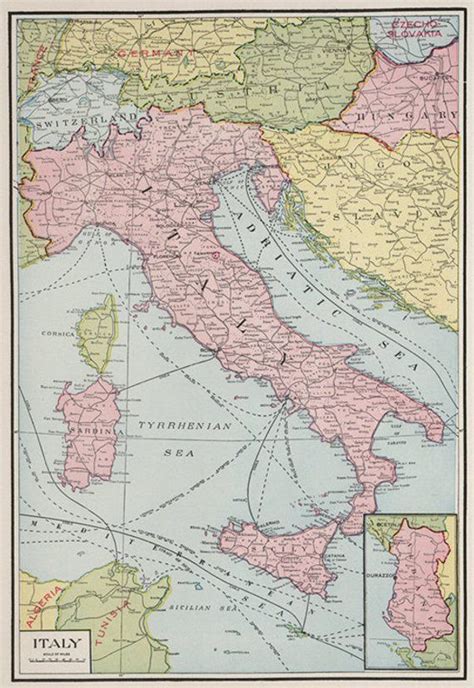 Antique Italy Digital Map Old Map Of Italy Print Italy Etsy Italy