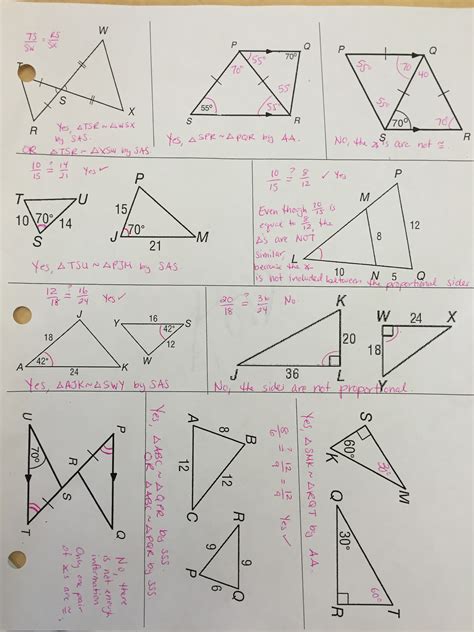 Unit 6 Similar Triangles Homework 4 Similar Triangle Proofs : Geometry Lesson 7 3 Proving ...