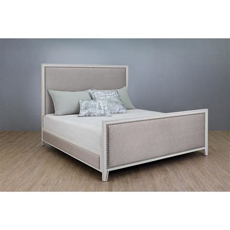 We think they add drama and height without dominating the room. Adley Modern Classic Grey Nailhead Trim Upholstered Bed ...