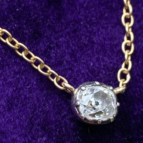 Early Victorian Old Mine Cut Diamond Necklace Ej Mama