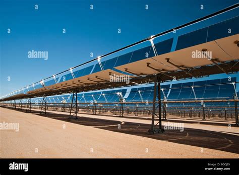 Solar Power Facility With Parabolic Mirrors Stock Photo Alamy