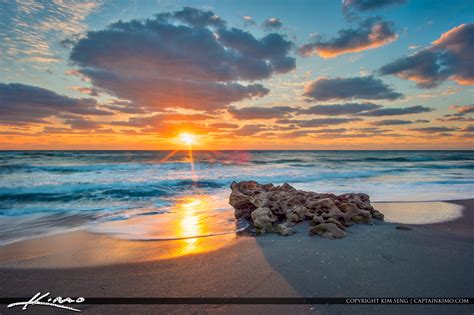 Amazing Sunrise Florida Beach Landscape Hdr Photography