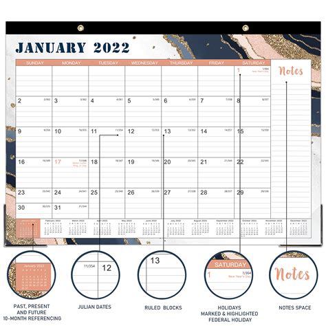 2022 Desk Calendar Desk Wall Calendar 2022 17x 12 Desk Calendar
