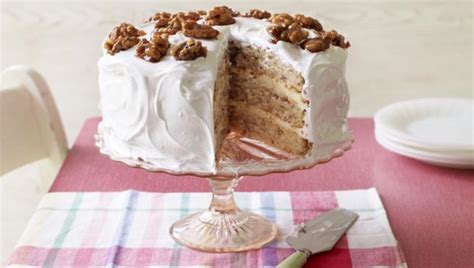 Date cake is loaded with sweet chocolate chips and crunchy walnuts. Mary's frosted walnut layer cake | Saturday Kitchen ...
