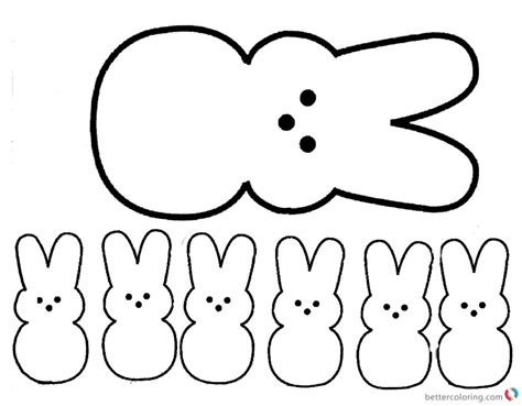 Baskets, bunny, eggs and more great pictures and sheets to color. Peeps Coloring Pages Clipart Senven Easter Bunnies - Free ...
