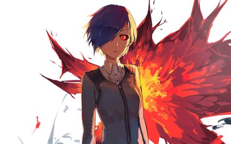 Past takes place before the events of the main series and focuses on the further backstory of certain tokyo ghoul characters, including touka kirishima, ayato kirishima, and series protagonist ken kaneki. Wallpaper : illustration, anime girls, red eyes, Tokyo Ghoul, Kirishima Touka, mangaka, comic ...
