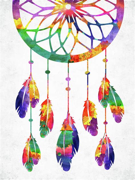 Dream Catcher Colorful Watercolor Digital Art By Mihaela Pater Pixels