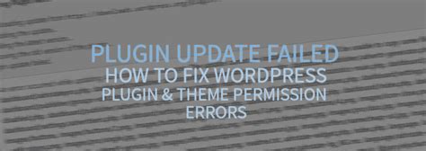 Plugin Update Failed How To Fix Wordpress Plugin And Theme Permission Errors